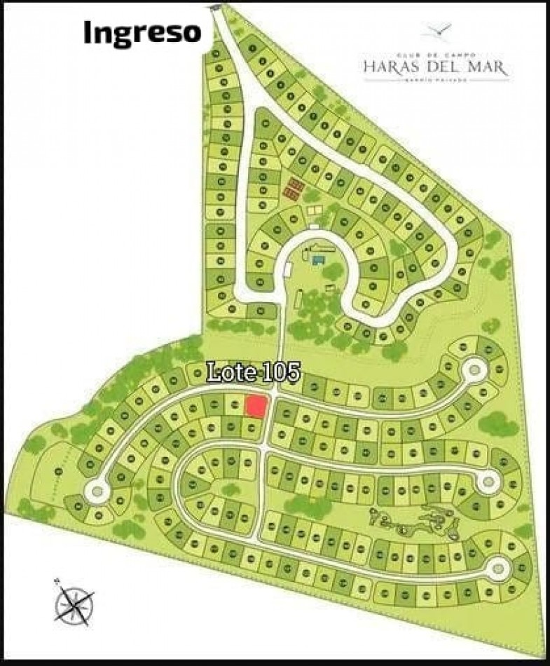 LOTE DE 750 M² EN VENTA EN CLUB DE CAMPO HARAS DEL MAR